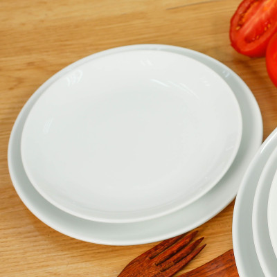 Đĩa khum Long Phương bằng sứ trắng cao cấp cho nhà hàng khách sạn