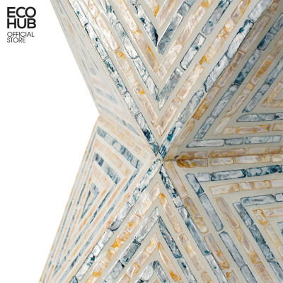 Bàn cà phê ECOHUB dạng nhỏ chất liệu khảm trai, thích hợp trang trí, làm việc | (Coffee Table) E00397