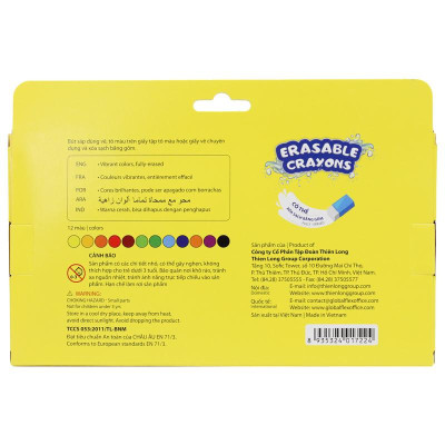 Hộp 12 Sáp Màu Rửa Được Hạt Đậu Colorkit - Thiên Long PCR-C017/AK