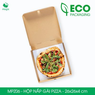 MPZ06 - 26x26x4 cm - 20 Hộp nắp gài pizza đa dụng - Hộp nắp gập, hộp carton gói hàng, hộp quà