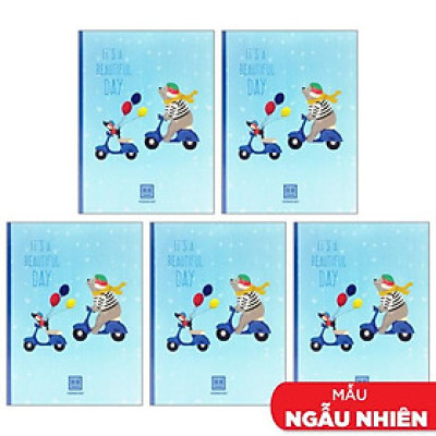 Combo 5 Vở Class Dreaming Bear - 4 Ly Ngang 96 Trang ĐL 70g/m2 - Hồng Hà (Mẫu Màu Giao Ngẫu Nhiên)