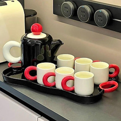 Set Bình nước + 6 cốc kèm khay Dopamine Phong cách Bắc Âu Hàng chính hãng