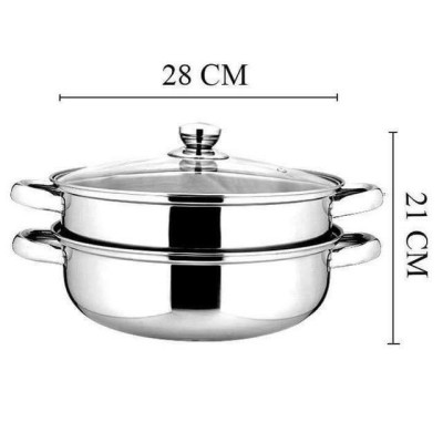 Nồi hấp inox 2 tầng tiện dụng chắn chắn không gỉ sét