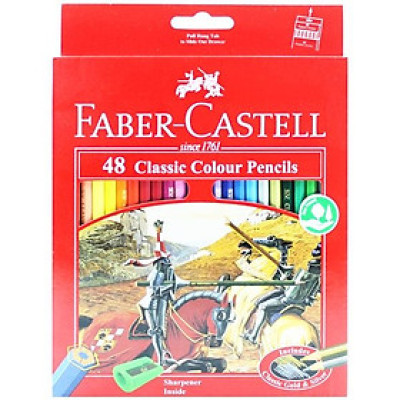 Faber-Castell-115858-Chì Màu Classic Knight - 48 Màu Dài + Chuốt