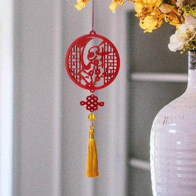 Set 6 dây treo Tết Thư pháp handmade màu đỏ COMBO T6D trang trí mai đào