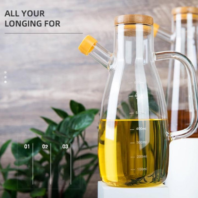 Bình đựng gia vị lỏng, dầu ăn, mắm, dầu oliu thân bầu 650ml 