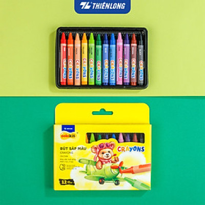 Bút sáp 12/18 màu Thiên Long Colokit - Màu sắc tươi sáng Phủ đều màu Bền màu