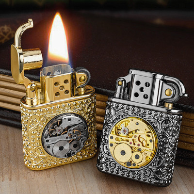 Vỏ Hột Quẹt Bật Lửa Xăng ZORRO Z506-638 Họa Tiết Hoa Văn Cỗ Máy Đẹp Độc Lạ - Dùng Xăng Bấc Đá