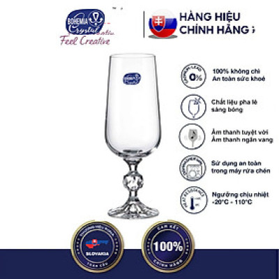 Bộ 6 ly thủy tinh pha lê Glass uống champage 180 ml Tiệp khắc