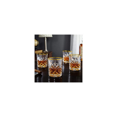  BỘ CỐC VIỀN VÀNG PHA LÊ GODINGER DUBLIN, 4 CHIẾC Hàng chính hãng