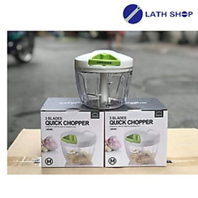 Dụng cụ băm rau củ quả Lock&Lock Quick Chopper CKS309 Size M, Size L (Trắng xanh lá) - Hàng chính hãng