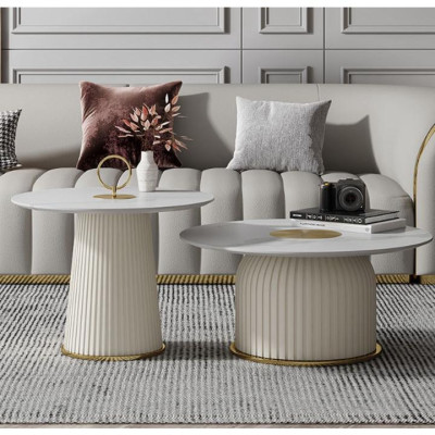 Bàn Sofa Tròn Đôi Nhập Khẩu Juno Sofa HHP-BSF903-08 Cao Cấp