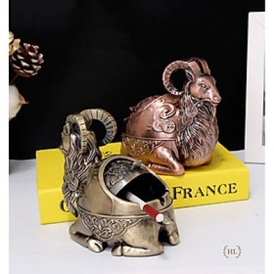 GẠT TÀN HÌNH DÊ | GẠT TÀN HỢP KIM HÌNH CON DÊ HOA VĂN HỌA TIẾT CỔ