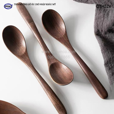 Thìa/Muỗng ăn súp gỗ Óc Chó (17cm) CTH524 - Phụ kiện thìa gỗ vừa sử dụng chụp ảnh hoặc decor trang trí cho nhà hàng, món ăn