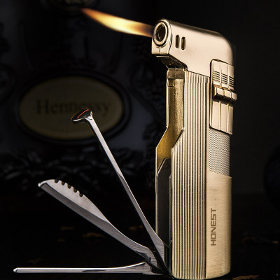 Vỏ Hột Quẹt Bật Lửa Gas Honest BCZ-1002 Kiêm Bộ Dụng Cụ Đa Năng Tiện Lợi Ngọn Lửa Cong Đẹp Độc Lạ - Dùng Gas Cao Cấp
