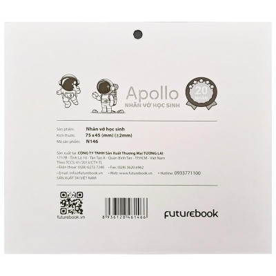 Nhãn Vở Học Sinh Apollo - futurebook N146 (20 Nhãn)