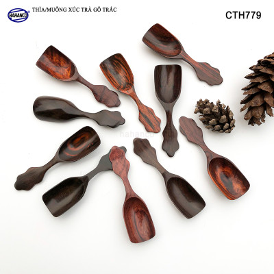 Muỗng xúc trà gỗ trắc/cẩm siêu sạch (HAHANCO) Dụng cụ hữu dụng khi thưởng trà - CTH779
