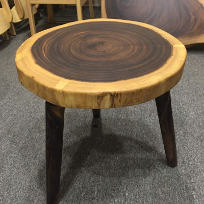 Bàn Trà Kiểu Thấp Gỗ Me Tây Nguyên Tấm KOHAFU - Đường Kính (50-60)cm