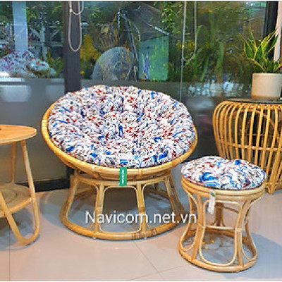Ghế papasan nệm in họa tiết