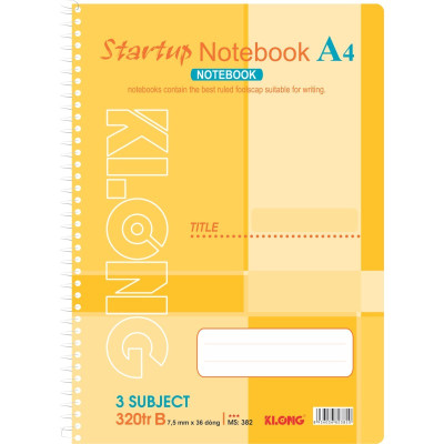 Sổ lò xo KLONG 320tr A4 Compostion Book, 5 Subiject; MS: 382