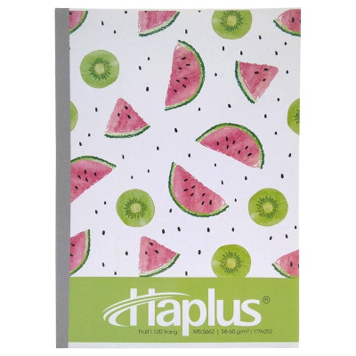 Combo 5 Tập Fruit Kẻ Ngang 120 Trang ĐL 58-60g/m2 - Haplus 5662 (Mẫu Màu Giao Ngẫu Nhiên)