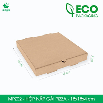 MPZ02 - 18x18x4 cm - 60 Hộp nắp gài pizza đa dụng - Hộp nắp gập, hộp carton gói hàng, hộp quà