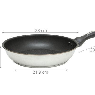 Chảo Inox Chống Dính 3 Đáy Fivestar Đủ Kích Thước 22/24/26/28 cm - Chất Lượng Cao Chính Hãng - Sử Dụng Được Tất Cả Loại Bếp