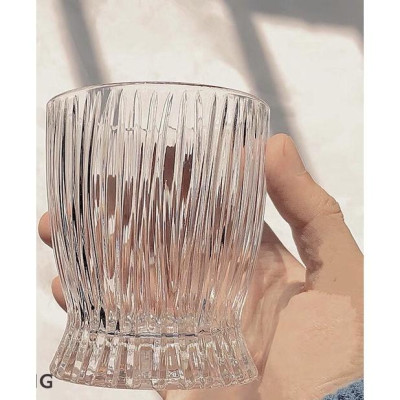 Bộ 6 cốc thủy tinh sọc dưa trắng đế loe TH