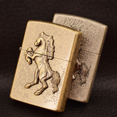 Vỏ Hột Quẹt Bật Lửa Xăng Bấc Đá Họa Tiết Con Ngựa Đẹp Độc Lạ Tiện Dụng Zorro Z92047A - Dùng xăng bấc đá cao cấp