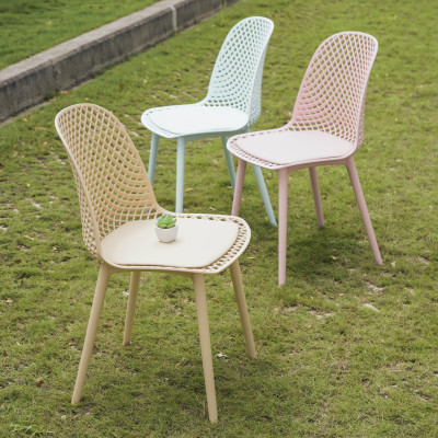 Ghế nhựa đúc tựa lưng đan lưới