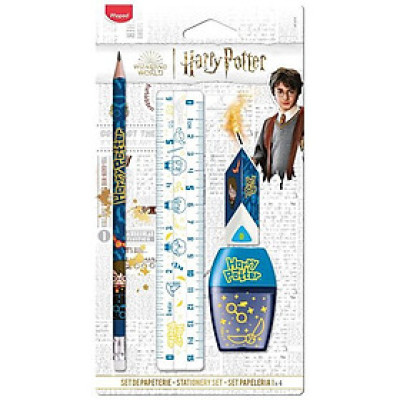 Bộ Dụng Cụ Học Tập 4 Món Harry Potter - Maped CB98187900 - Màu Xanh Dương