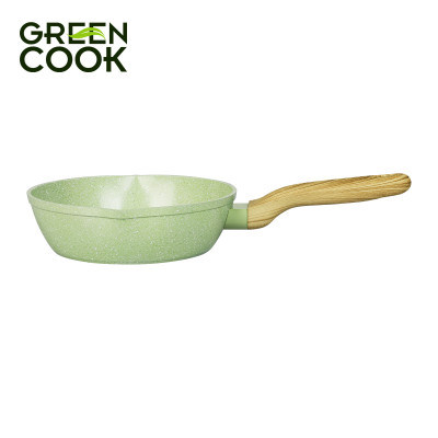 Combo 3 chảo nhôm sâu men đá ceramic miệng rót Green Cook GCP231 màu xanh 10 lớp chống dính