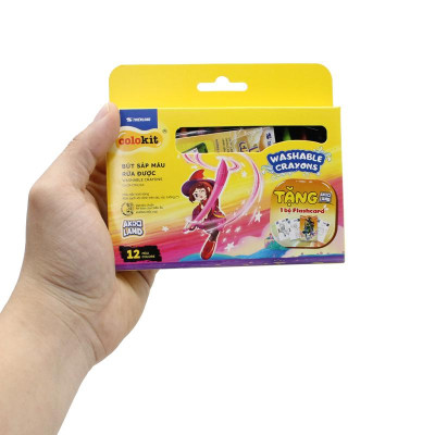 Hộp 12 Bút Sáp Màu Rửa Được Colorkit - Thiên Long SWCR-C001/AK