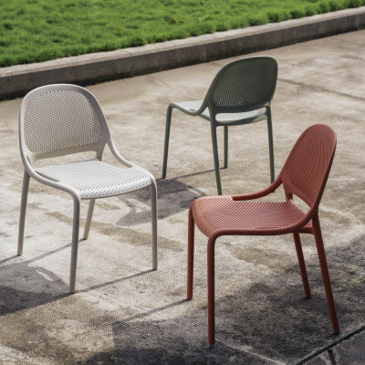 Ghế nhựa đúc liền khối tựa lưng dạng lưới