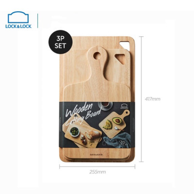 Bộ 3 Thớt Gỗ Cây Cao Su Cao Cấp LWC001S3 (cam kết hàng chính hãng)