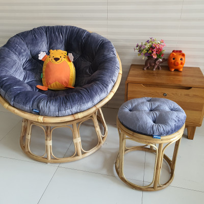 Ghế thư giãn papasan đủ size (vải nhung xám)