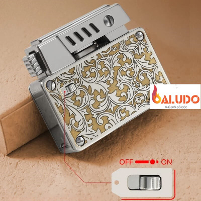 Vỏ hộp quẹt bật lửa xăng đá CF-707 có 2 đầu bấc đánh lửa, khóa chốt an toàn 