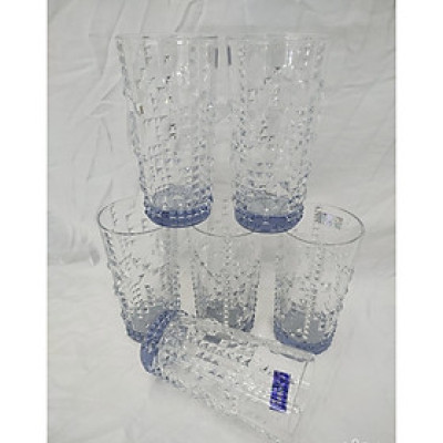 BỘ 6 LY UỐNG NƯƠC THỦY TINH CAO CẤP CHỊU NHIỆT 355ML HẠT NỔI - VD51