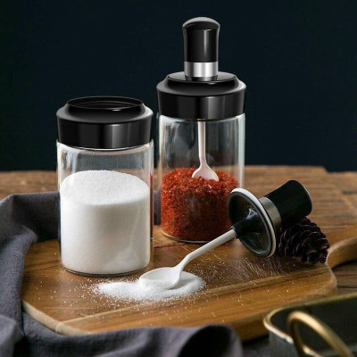 Lọ Đựng Gia Vị Có Thìa Thuỷ Tinh Hũ Gia Vị Kèm Nắp Và Thìa Dung Tích 250ml