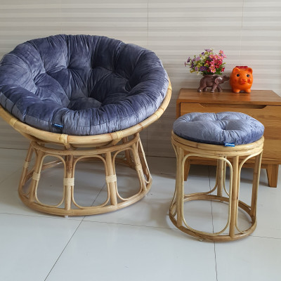Ghế thư giãn papasan đủ size (vải nhung xám)