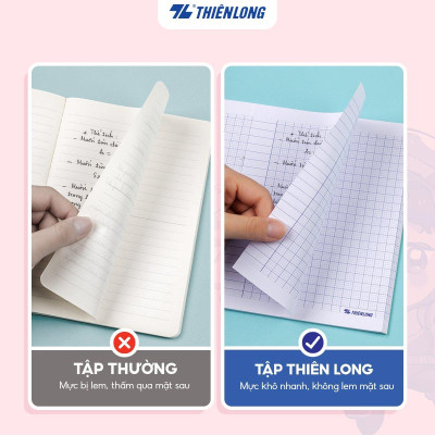 Tập học sinh 96 trang 4 ô ly vuông 2mm 80-100gsm Thiên Long - Akooland thế giới học cụ thần kỳ - Mẫu ngẫu nhiên