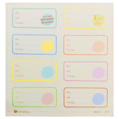 Bộ 24 Nhãn Vở A Cấp II - Linh Lan