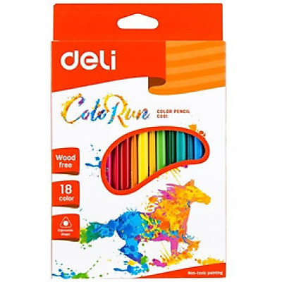 Hộp Bút Chì Màu 18 Màu - Colorun - Deli C00110