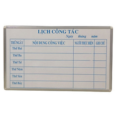 Bảng Lịch Công Tác viết lông Bavico BLCT Trắng