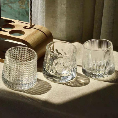 cốc thủy tinh cao cấp đế lồi Heodecor C03, ly ngoại họa tiết hiện đại