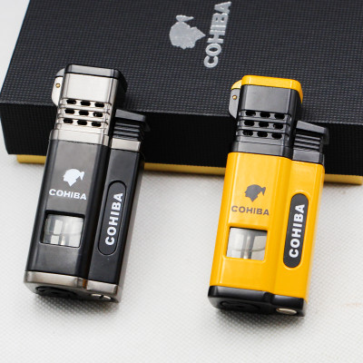 Vỏ Hột Quẹt Bật Lửa Khò 4 Tia  H138 Kèm Đục Thiết Kế Nhỏ Gọn Độc Lạ Sang Trọng - Dùng Gas Đá Cao Cấp