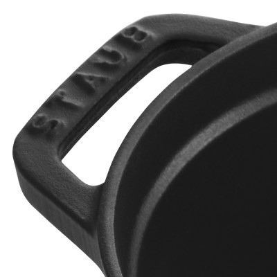 Nồi Oval Staub Nắp Hình Con Heo – Màu Đen – 17cm