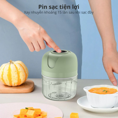 Máy Xay Tỏi Ớt Mini Chạy Pin Mishio MK420 - hàng chính hãng