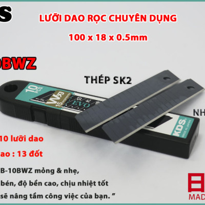 LƯỠI DAO ĐEN 18mm KDS LB-10BWZ