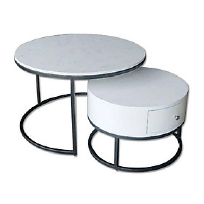 [Trả góp 0%] Bàn trà Acerra 1 thanh trắng IBIE nhiều tùy chọn